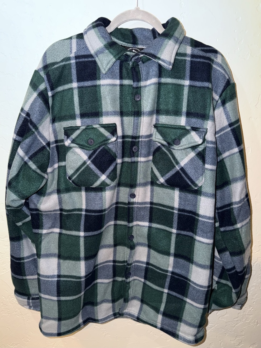 Original Deluxe Supply Men's Green & White Plaid Shirt Jacket XL